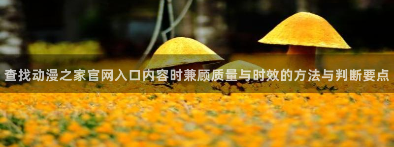 完结动漫：查找动漫之家官网入口内容时兼顾质量与时效的方法与判断要点
